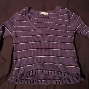 Cozy stripped cropped tee